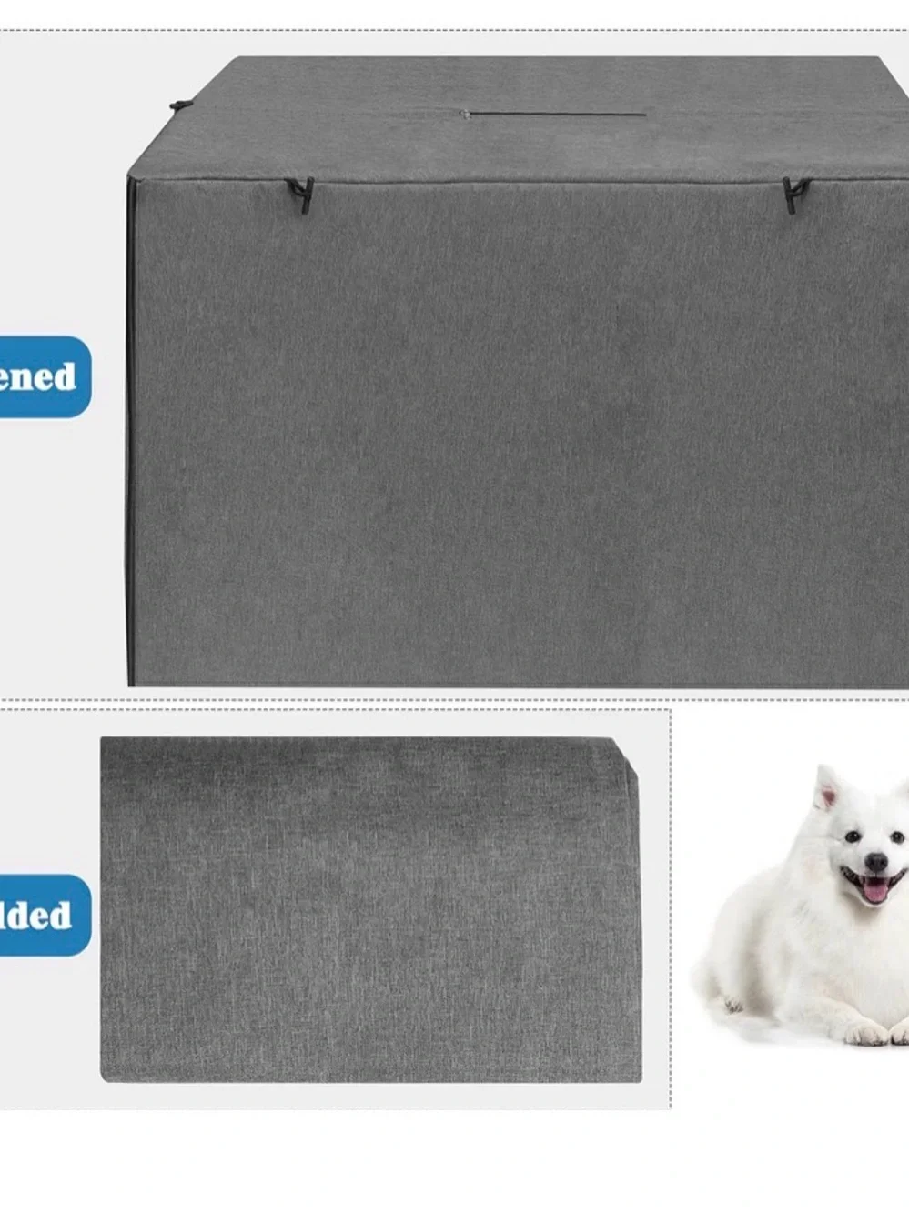 Deblue 42 inches Dog Crate Cover, Sturdy Windproof Pet Kennel Cover Gray color
